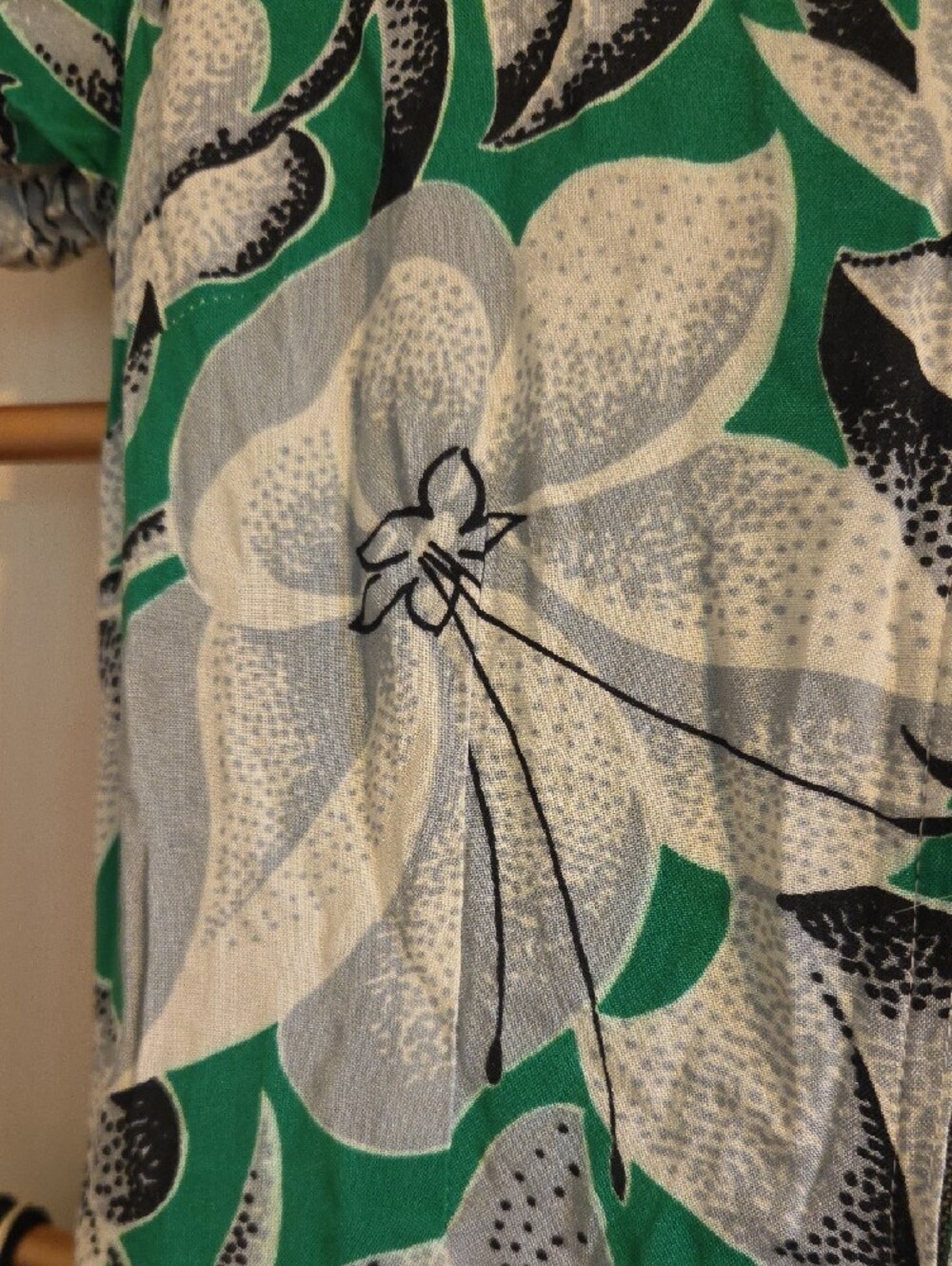 Bernie Dexter Green Floral Button-Front Kelly Dress - Picture 3 of 3